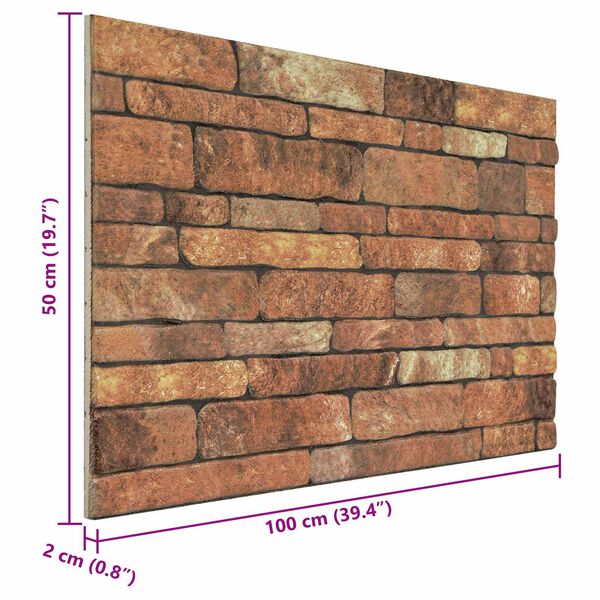 vidaXL Panneaux muraux 10 pcs Marron et blanc 100 x 50 cm Mousse EPS