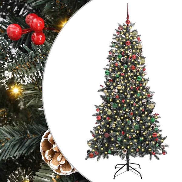 vidaXL Sapin de No&euml;l artificiel Vert 210 cm PVC, plastique et acier
