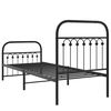 vidaXL Cadre de lit métal sans matelas avec pied de lit noir 75x190 cm