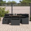 vidaXL Ensemble de canap&eacute; de jardin 7 pcs Noir polyrotin