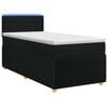 vidaXL Lit boxspring avec matelas Noir 90 x 200 cm Tissu