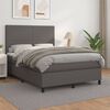 vidaXL Sommier &agrave; lattes de lit avec matelas Gris 140x200 cm Similicuir