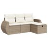vidaXL Salon de jardin avec coussins 4 pcs beige r&eacute;sine tress&eacute;e