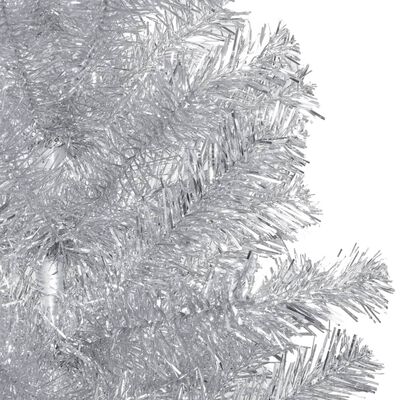 vidaXL Sapin de Noël artificiel avec support Argenté 150 cm PET