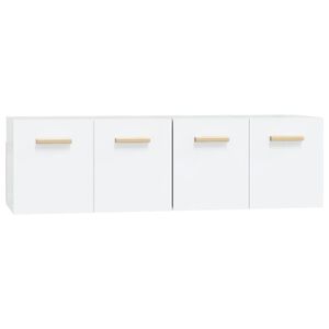 vidaXL Armoires murales 2 pcs Blanc 60x36,5x35 cm Bois d'ing&eacute;nierie