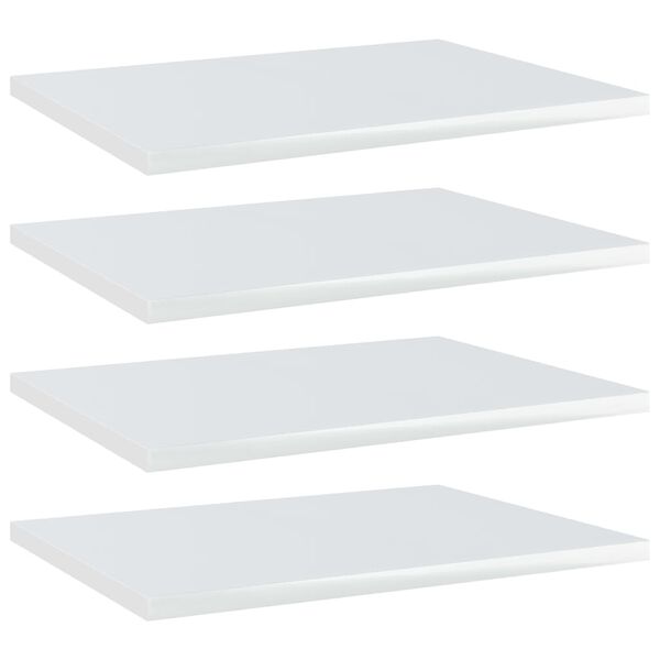 vidaXL Panneaux de biblioth&egrave;que 4 pcs blanc brillant bois d&rsquo;ing&eacute;nierie