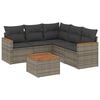 vidaXL Salon de jardin 6 pcs avec coussins gris r&eacute;sine tress&eacute;e