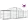 vidaXL Paniers &agrave; gabions arqu&eacute;s 9 pcs 200x50x60/80 cm Fer galvanis&eacute;