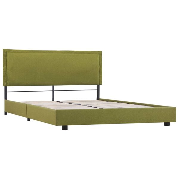 vidaXL Cadre de lit sans matelas vert tissu 140x200 cm
