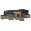 vidaXL Ensemble de canap&eacute; de jardin 9 pc 8-Nombre de places Gris