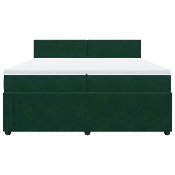 vidaXL Sommier &agrave; lattes de lit et matelas Vert fonc&eacute; 200x200cm Velours