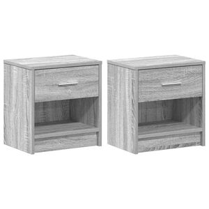 vidaXL Tables de chevet 2 pcs avec tiroir Gris Sonoma 39x28x41 cm