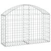 vidaXL Panier de gabions arqué 100x30x60/80 cm Fer galvanisé