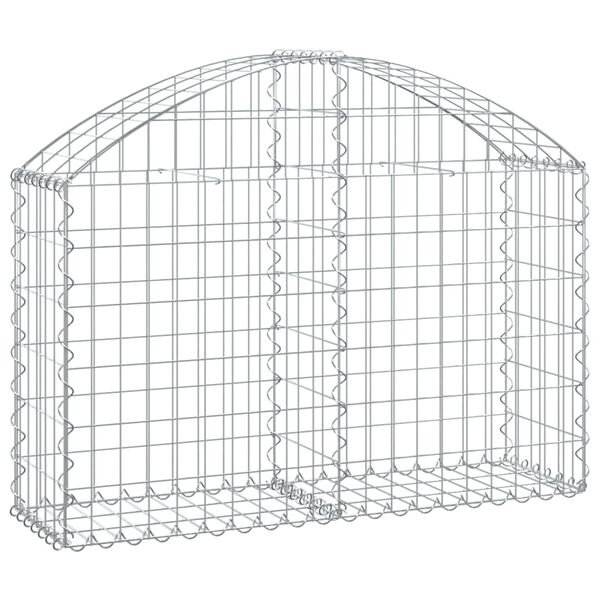 vidaXL Panier de gabions arqué 100x30x60/80 cm Fer galvanisé