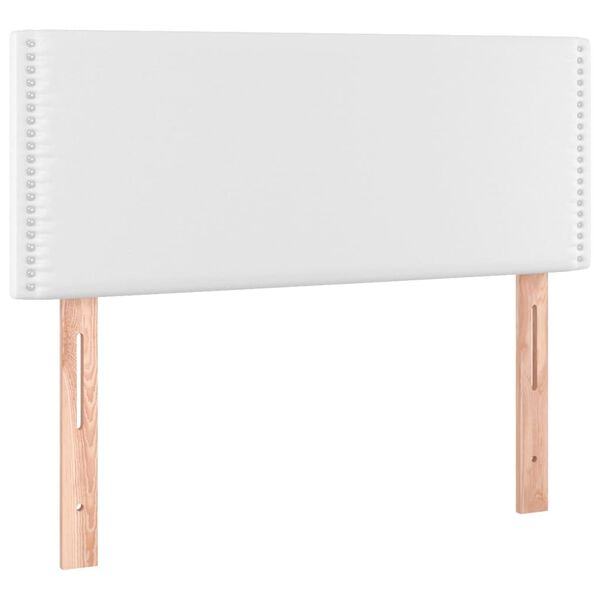 vidaXL T&ecirc;te de lit &agrave; LED Blanc 90x5x78/88 cm Similicuir
