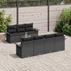 vidaXL Ensemble de canap&eacute; de jardin avec stockage 8 pcs Noir polyrotin
