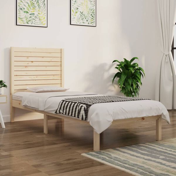 vidaXL Cadre de lit sans matelas 75x190 cm bois massif