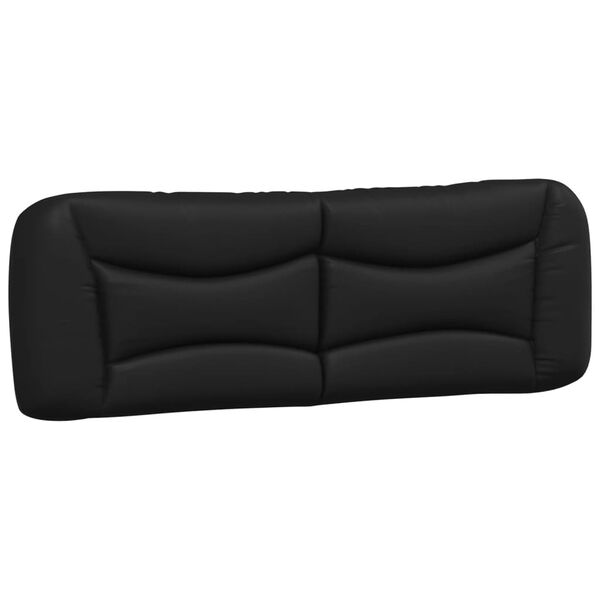 vidaXL Coussin de t&ecirc;te de lit Hvar noir 160 cm similicuir