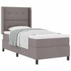vidaXL Lit &agrave; ressorts avec coussin Taupe 190 x 90 cm tissu