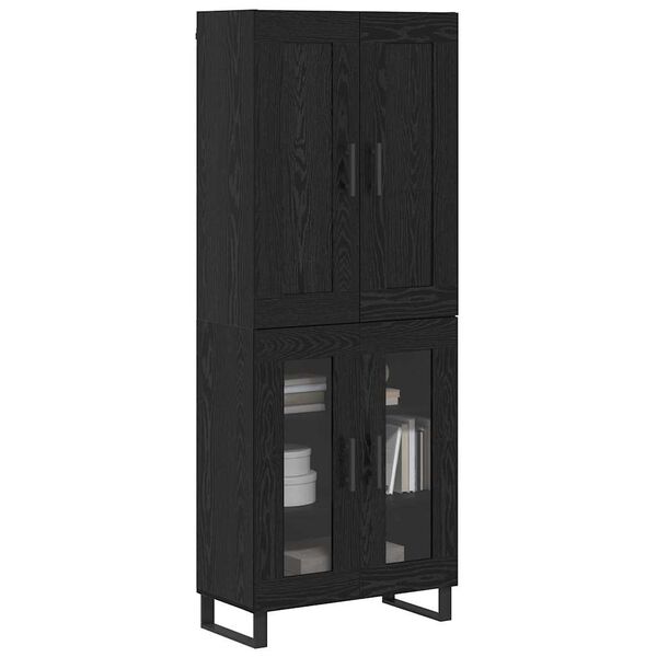 vidaXL Haut Armoire Ch&ecirc;ne noir 69,5 x 34 x 180 cm Bois d'ing&eacute;nierie