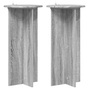 vidaXL Support de Plante 2 pi&egrave;ces Sonoma gris 40 x 40 x 80 cm
