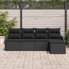 vidaXL Ensemble de canap&eacute; de jardin Noir polyrotin