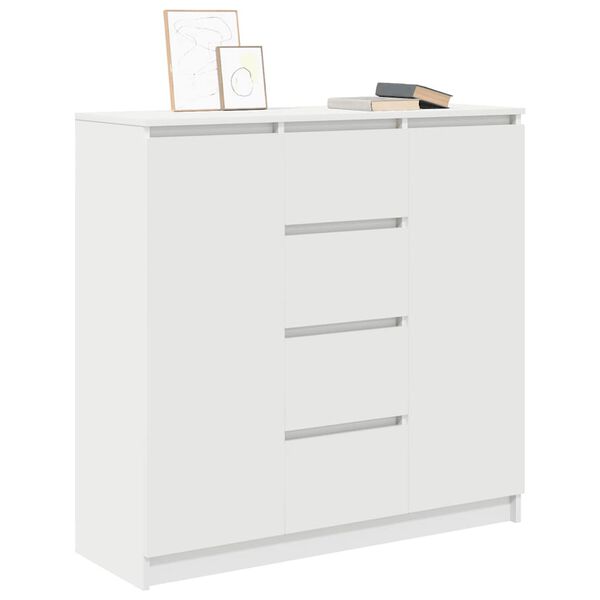 vidaXL Buffet avec tiroirs blanc 100,5x35x98,5 cm bois d'ing&eacute;nierie
