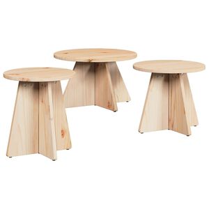 vidaXL Table basse 3 pcs Naturel