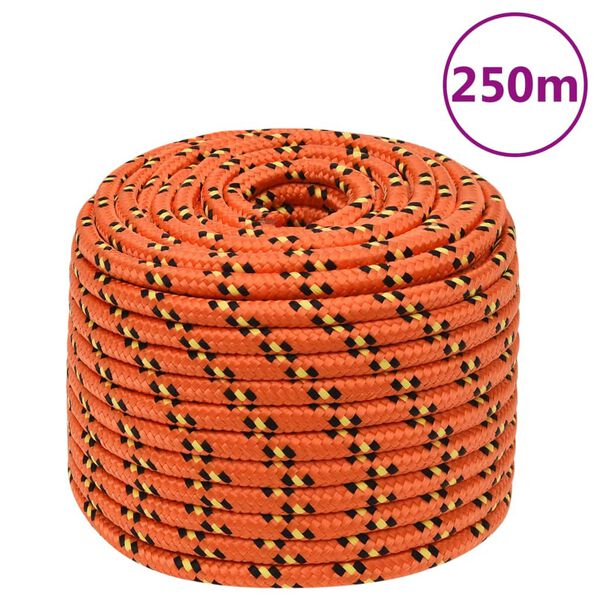 vidaXL Corde de bateau Orange 12 mm 250 m Polypropyl&egrave;ne