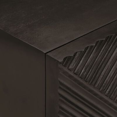 vidaXL Table de chevet noir 40x30x50 cm bois massif manguier et fer