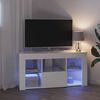 vidaXL Meuble TV LED d'Angle Blanc brillant 100 x 40 x 50 cm