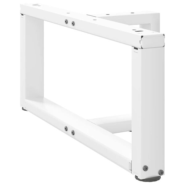 vidaXL Pieds de table basse en T, 2 pi&egrave;ces, blanc, 60 x 25 x (30-31) cm, acier