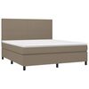 vidaXL Sommier &agrave; lattes de lit avec matelas Taupe 180x200 cm Tissu