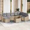 vidaXL Ensemble de canap&eacute; de jardin 9 pcs Beige et Gris clair