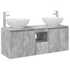 vidaXL Ensemble d'armoire de salle de bain 3 pc Gris b&eacute;ton
