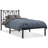vidaXL Cadre de lit m&eacute;tal sans matelas avec t&ecirc;te de lit noir 80x200 cm