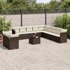 vidaXL Salon de jardin avec coussins 12 pcs marron r&eacute;sine tress&eacute;e