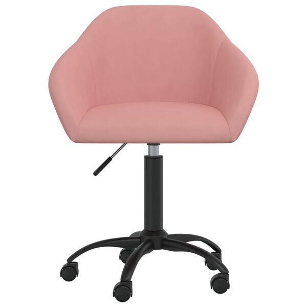 vidaXL Chaise pivotante de salle &agrave; manger Rose Velours