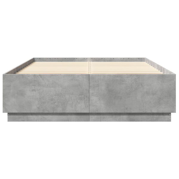 vidaXL Cadre de lit sans matelas gris b&eacute;ton 120x200 cm