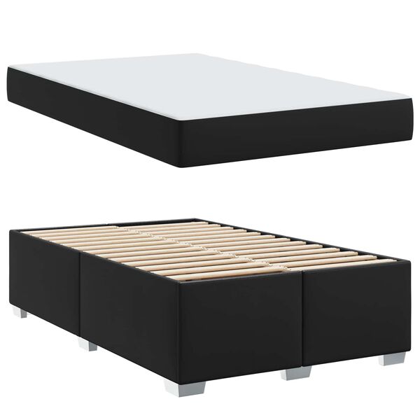 vidaXL Cadre de lit avec matelas Noir 120 x 200 cm tissu