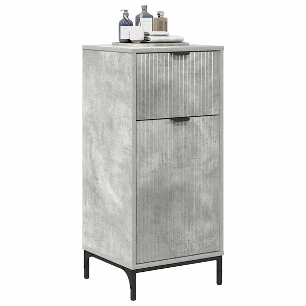 vidaXL Cabinet de salle de bain Gris béton 39,5 x 36 x 88 cm