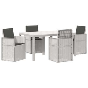 vidaXL Ensemble de salle &agrave; manger pour jardin 5 pc Blanc et anthracite