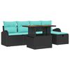 vidaXL Ensemble de canap&eacute; de jardin 6 pc Noir polyrotin