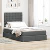 vidaXL Lit avec rangement et matelas Gris fonc&eacute; 120 x 190 cm tissu