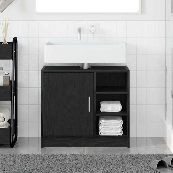 vidaXL Cabinet de Lavabo Chêne noir 63 x 29 x 55 cm Bois d'ingénierie
