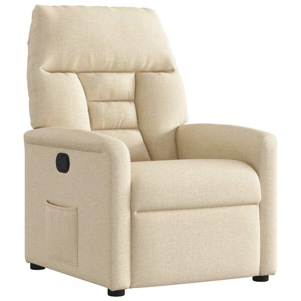 vidaXL Fauteuil inclinable Cr&egrave;me Tissu