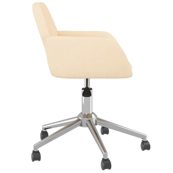 vidaXL Chaise pivotante de bureau Cr&egrave;me Tissu
