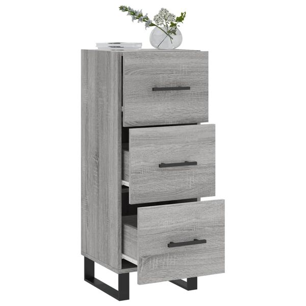 vidaXL Buffet Sonoma gris 34,5x34x90 cm Bois d'ing&eacute;nierie