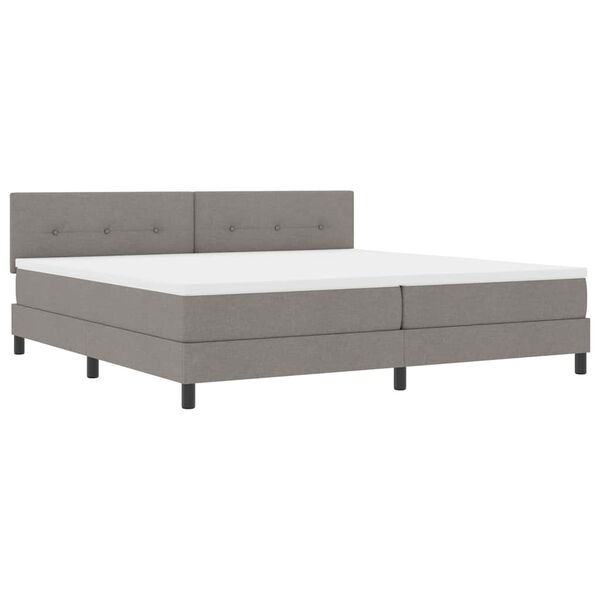 vidaXL Lit &agrave; ressorts avec matelas Taupe 200 x 200 cm tissu