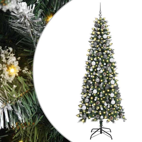 vidaXL Sapin de No&euml;l artificiel Vert 210 cm PVC, plastique et acier